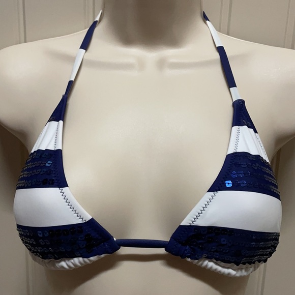 Like Victoria’s Secret Sequin Blue/White Bikini - Picture 2 of 5